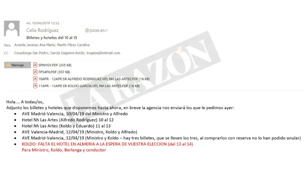 Correo de Celia Rodríguez