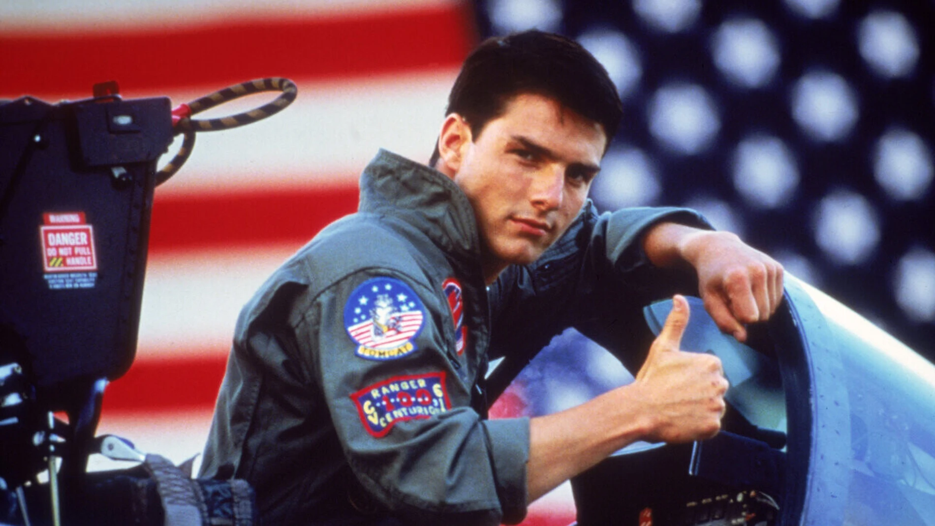 El actor Tom Cruise en una de las escenas de Top Gun (1986)