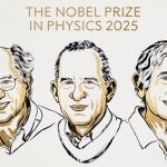 Respectivamente: John Clarke, Michel H. Devoret y John M. Martinis, ganadores del Premio Nobel de Física de 2025 por el descubrimiento del efecto túnel y la cuantización de la energía en un circuito eléctrico", ambos a escala macroscópica