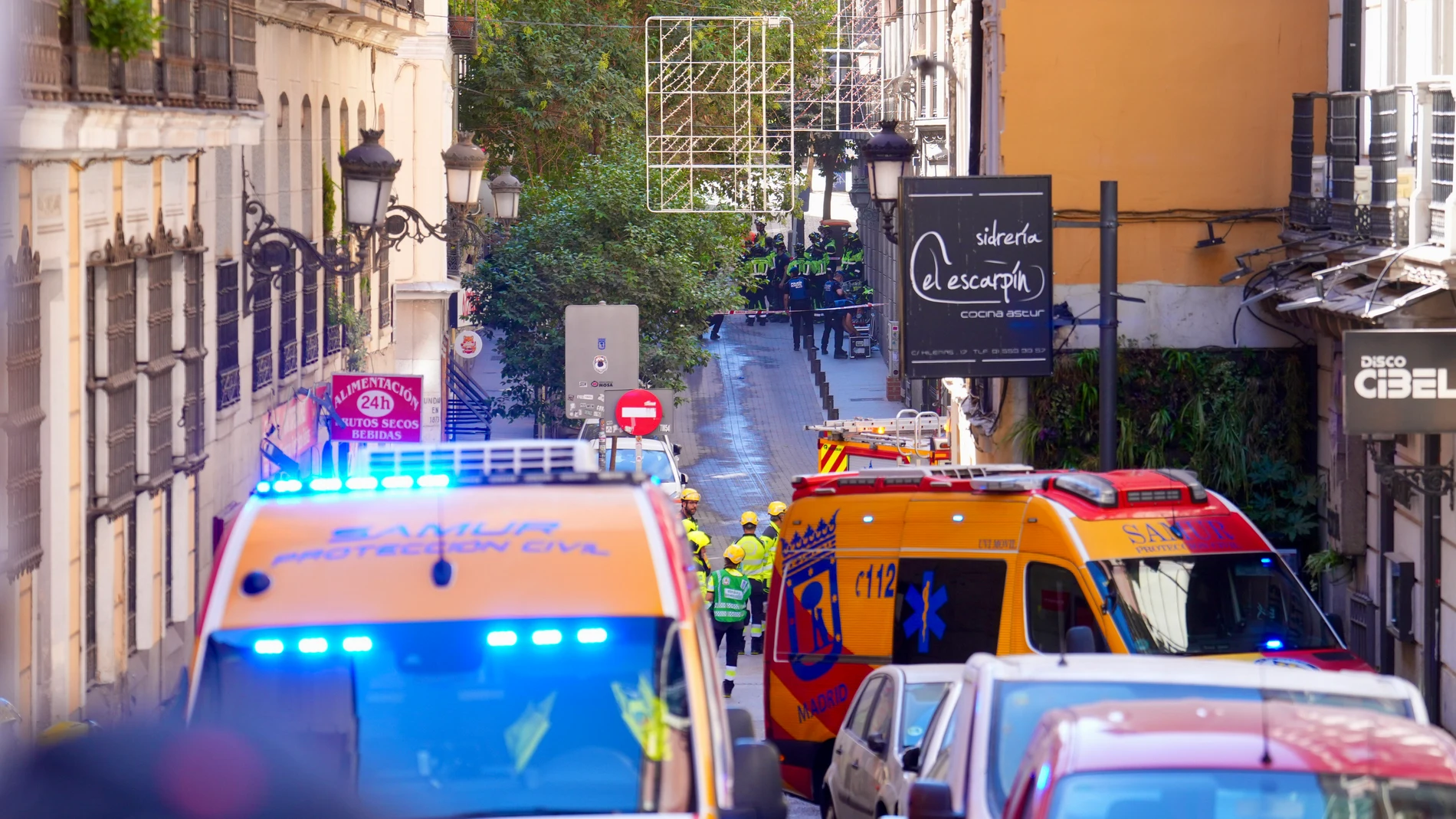 Caída de un edificio en el centro de Madrid