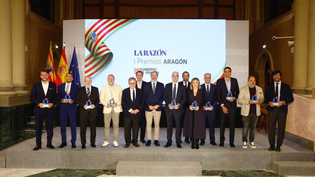 Foto de familia de los I Premios Aragón, entregados por LA RAZÓN