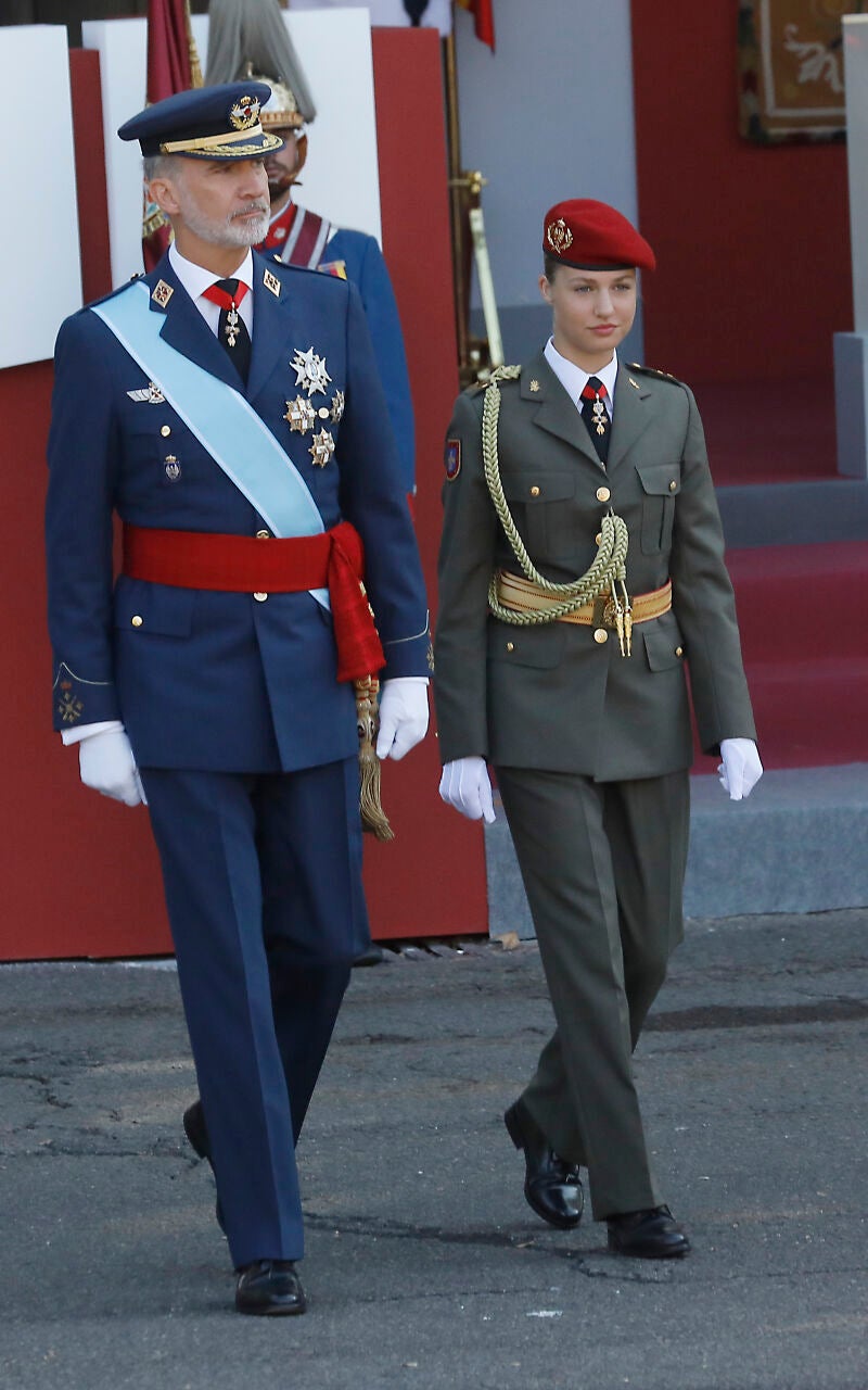 El Rey Felipe VI y la Princesa Leonor en el Día de la Hispanidad 2023.