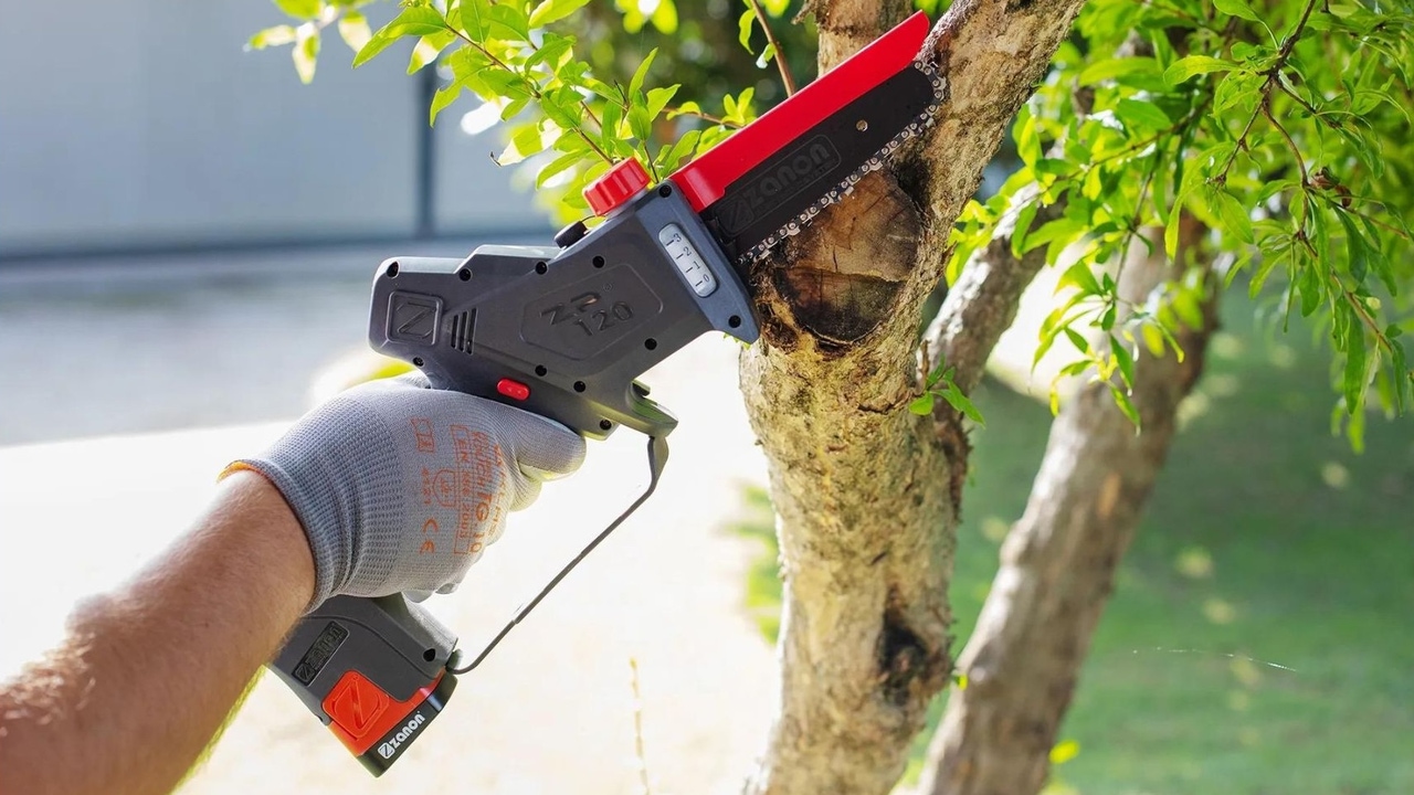 Por menos de 20 euros, esta mini sierra eléctrica con dos baterías se ha convertido en la aliada de los que cuidan su jardín