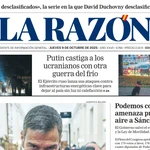 Portada de LA RAZÓN de este jueves 9 de octubre de 2025