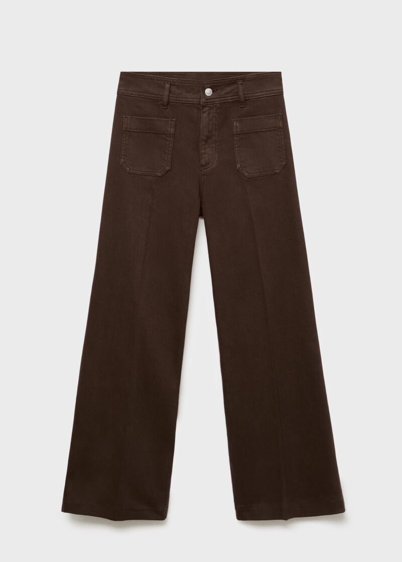Jeans wideleg bolsillos.