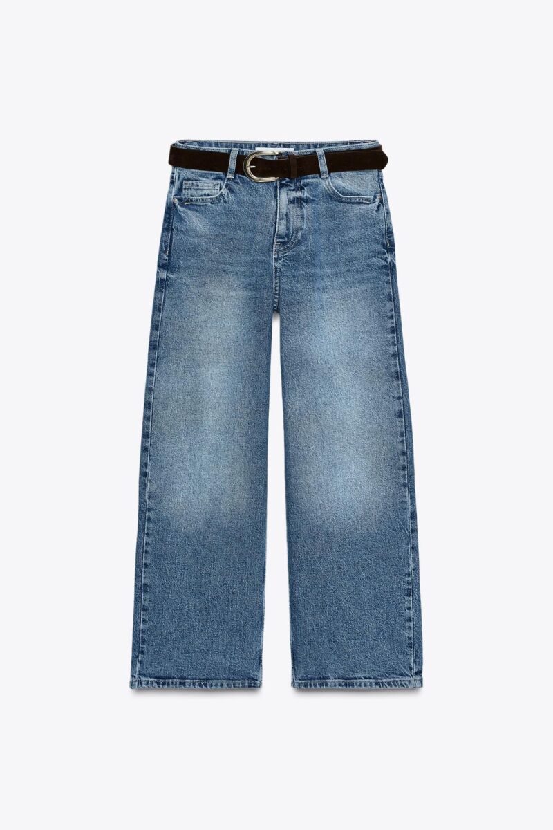 Jeans z.10 culotte tiro alto con cinturón.