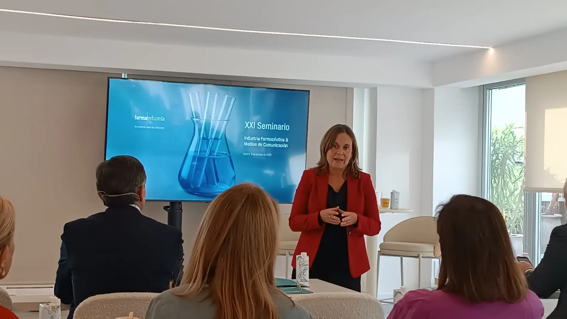 Fina Lladós, presidenta de Farmaindustria, durante el XXI Seminario de Industria Farmacéutica y Medios de Comunicación