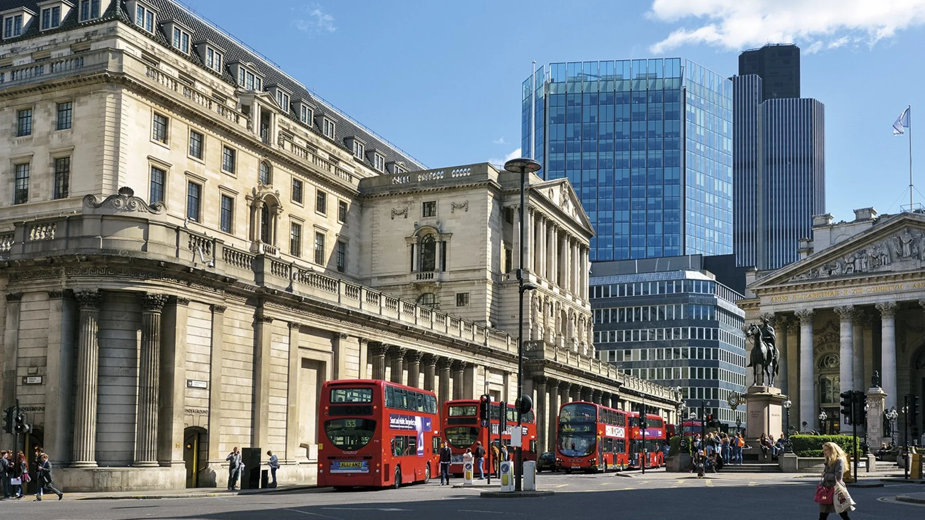 Exteriores del Banco de Inglaterra, en Londres