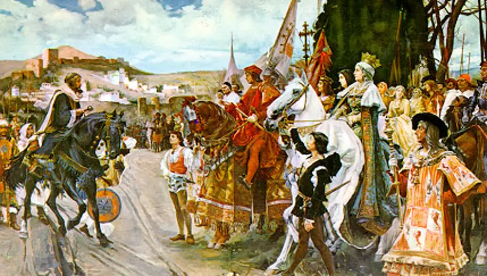 Pradilla y Ortiz, Francisco. La rendición de Granada. 1882. Óleo sobre lienzo.