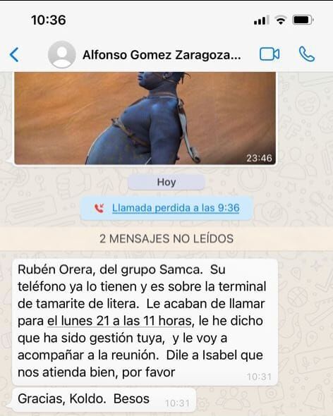 El mensaje enviado a Koldo por el concejal del PSOE de Zaragoza