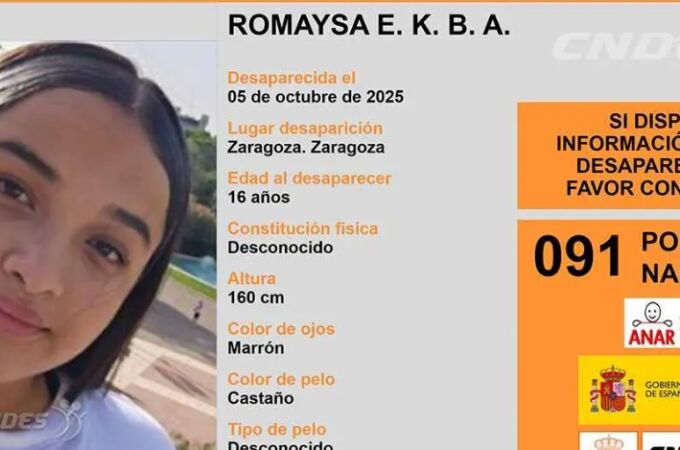 Romayka E. K. B. A., de 16 años, desaparecida en Zaragoza