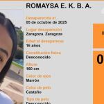 Romayka E. K. B. A., de 16 años, desaparecida en Zaragoza Romayka E. K. B. A., de 16 años, desaparecida en Zaragoza