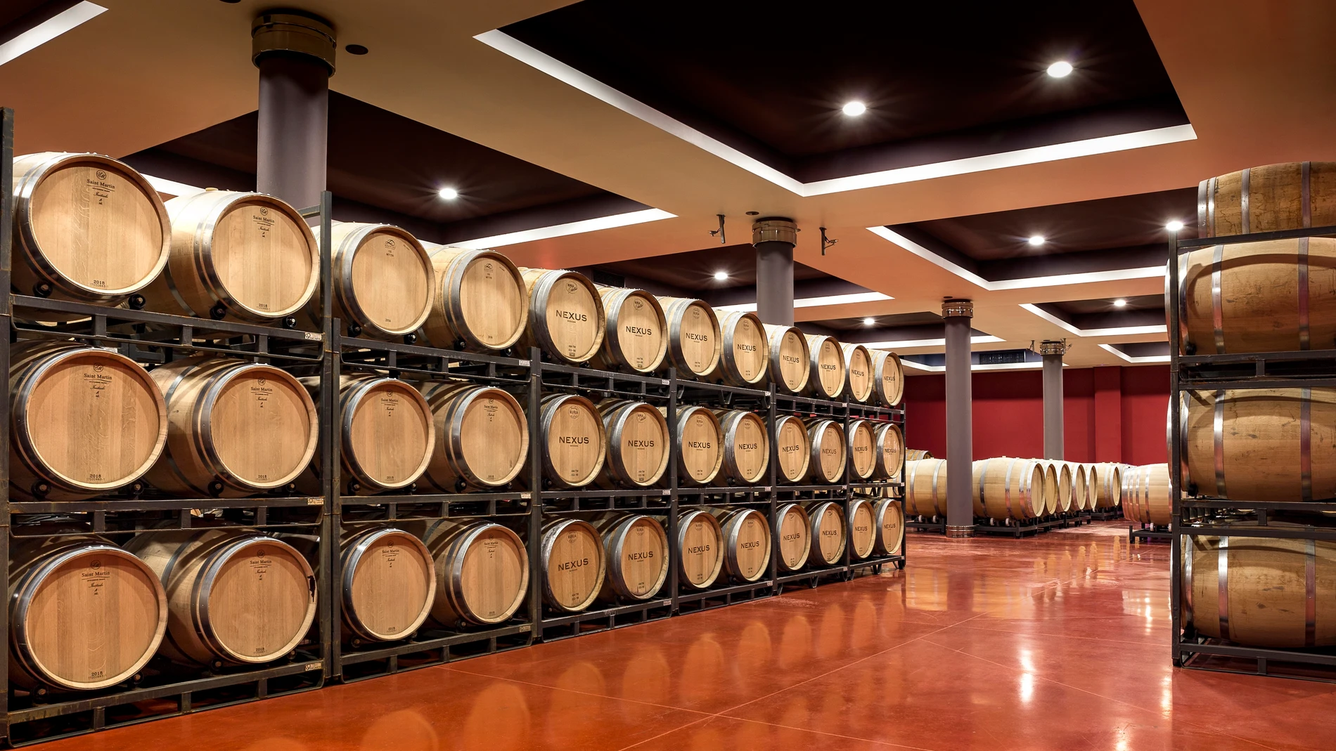 Barricas en la bodega