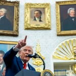 US President Donald Trump announces a drug pricing deal during a press conference in the Oval Office US President Donald Trump announces a drug pricing deal during a press conference in the Oval Office