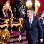Los Reyes, la Princesa de Asturias y la Infanta Sofía presiden una recepción en el Palacio Real por el Día de la Fiesta Nacional