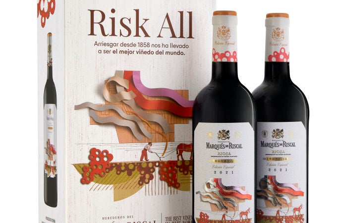 Estuche de dos botellas de Marqués de Riscal Reserva Edición Especial Risk All 2021