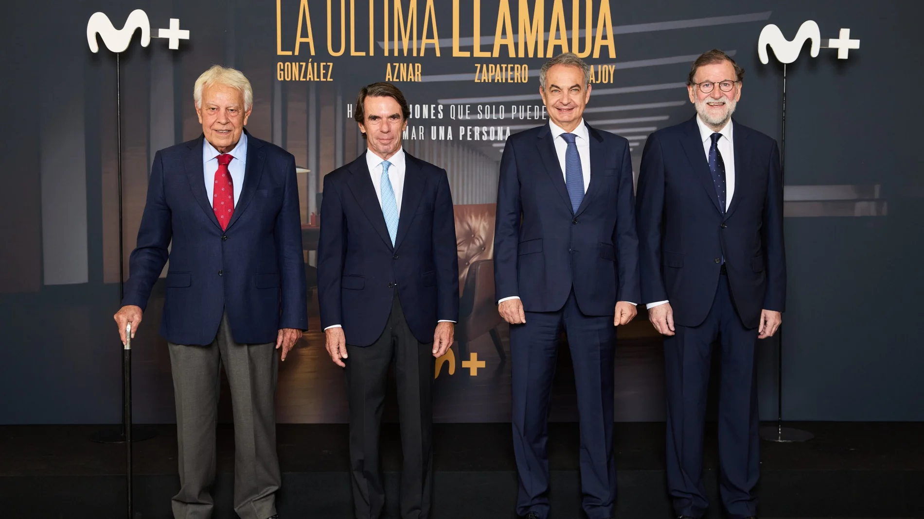 Los cuatro expresidentes del Gobierno: Felipe González, José María Aznar, José Luis Rodríguez Zapatero y Mariano Rajoy