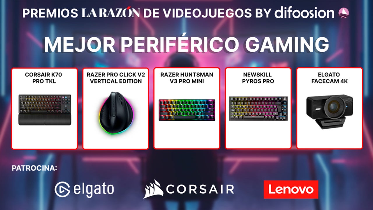 Premios La Razón de Videojuegos by Difoosion: estos son los finalistas a mejor periférico gaming