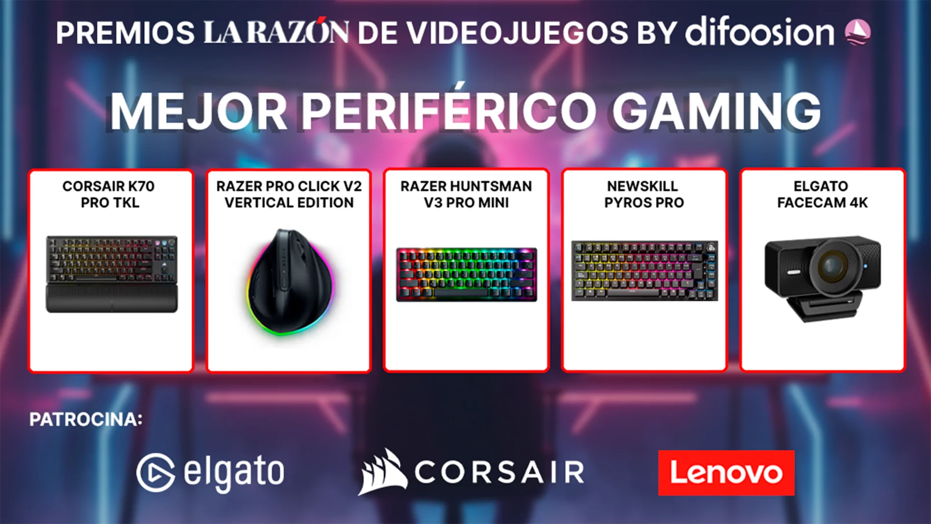 Premios La Razón de Videojuegos by Difoosion: estos son los finalistas a mejor periférico gaming