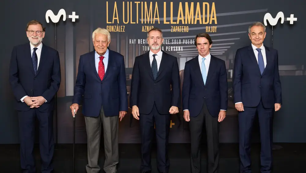El Presidente de Telefónica, Marc Murtra, y los cuarto expresidentes