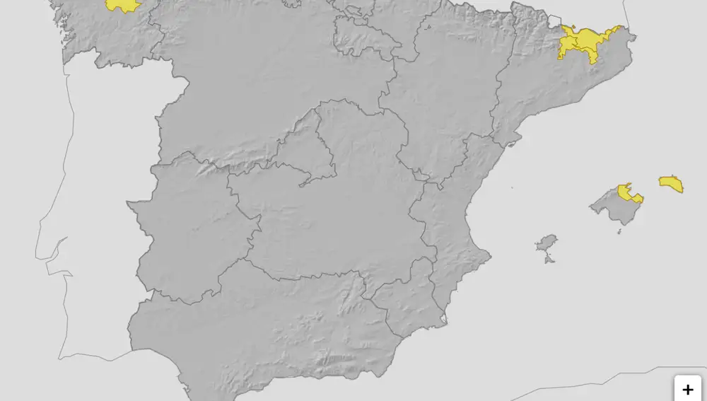 Mapa de alertas para mañana miércoles 15 de octubre