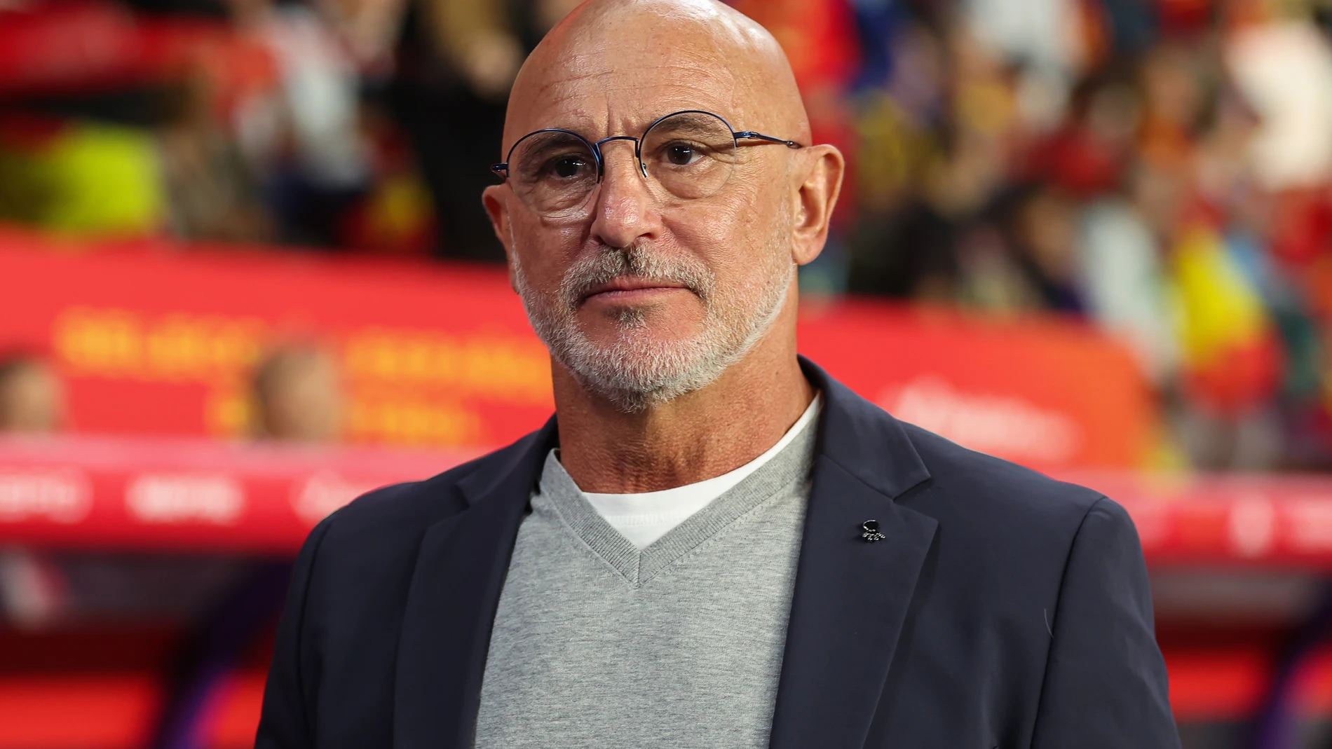Luis de la Fuente, head coach of Spain, looks on during the FIFA World Cup 2026 qualifier match between Spain and Bulgaria at Jose Zorrilla on October 14, 2025 in Valladolid, Spain. AFP7 14/10/2025 ONLY FOR USE IN SPAIN