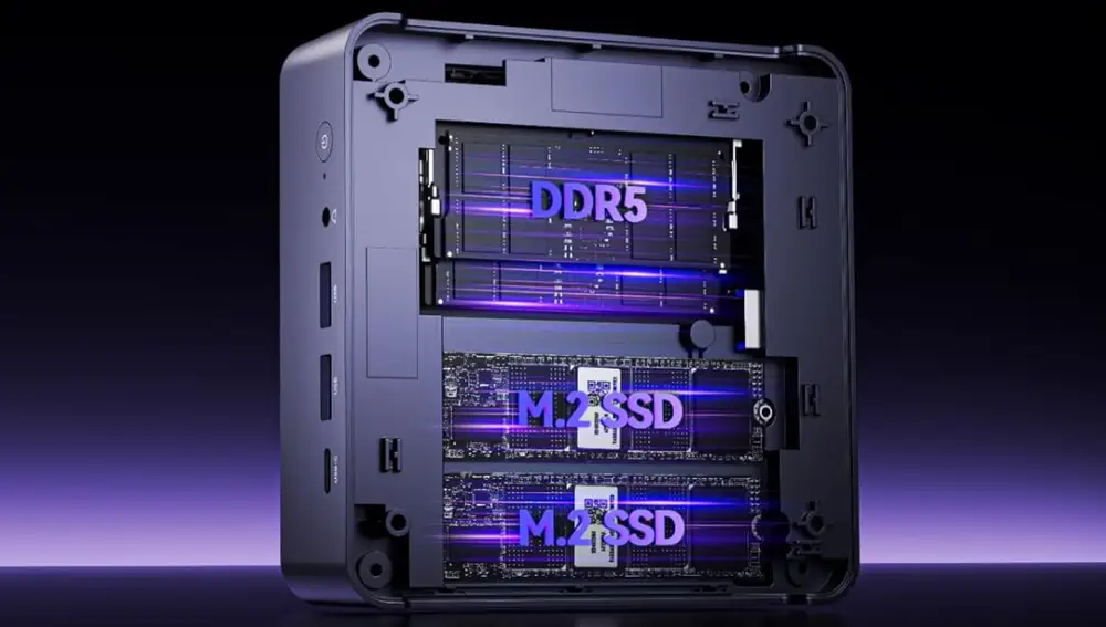 Este mini PC permite ampliar la RAM e instalar un segundo SSD