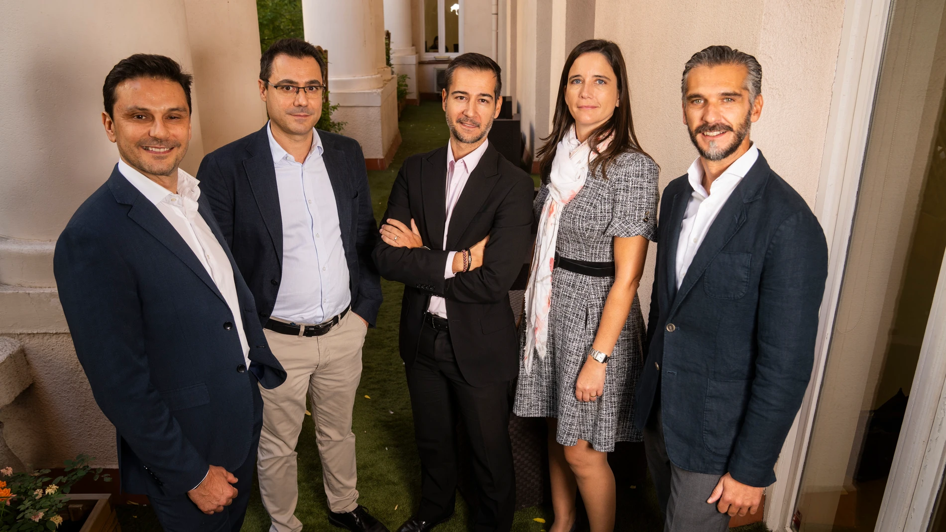 De izq. a drcha, Iván López, Mario Cortés, Ander Serrano, Lucía Álvarez y André Ribeiro