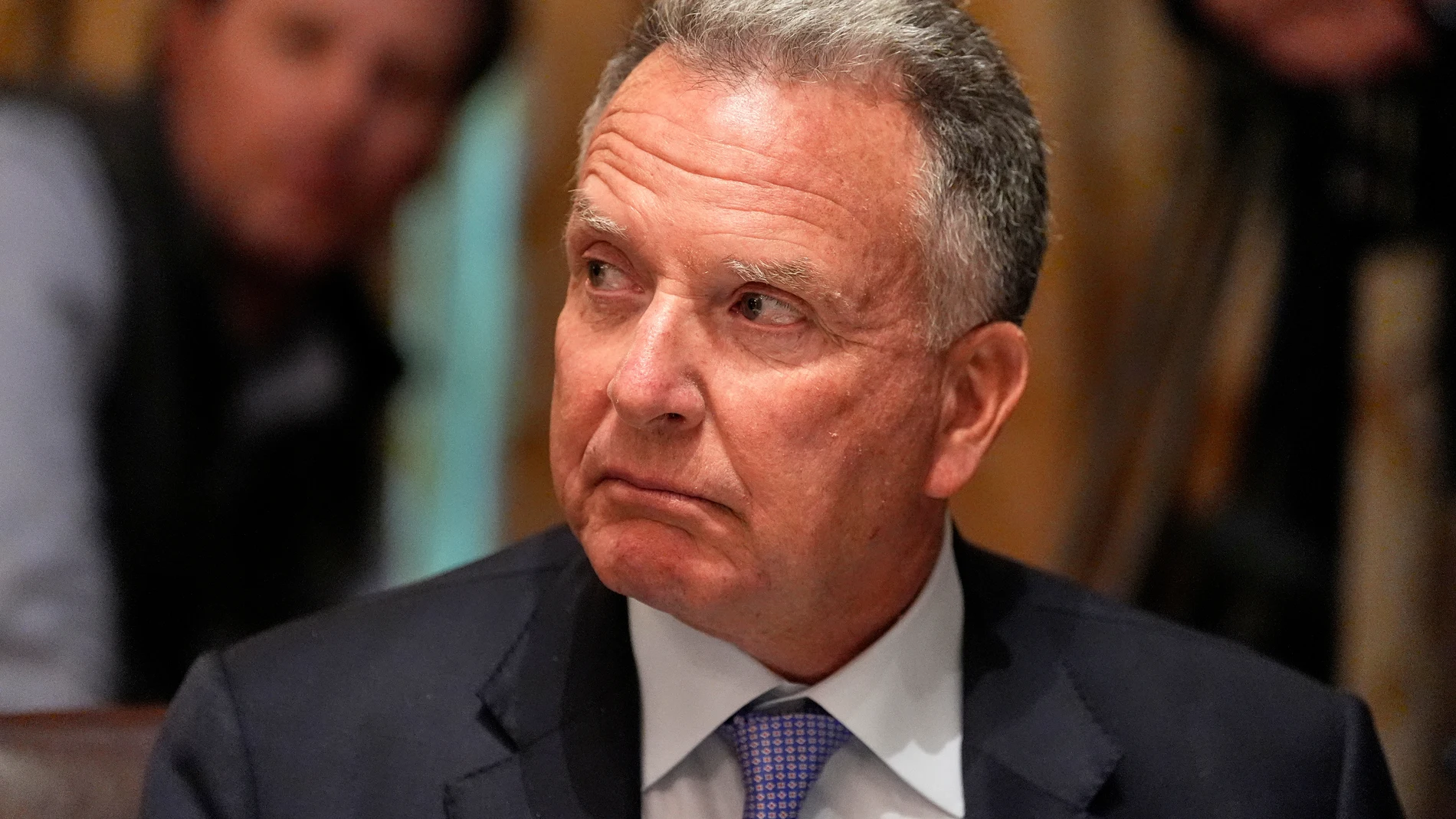 White House Special Envoy to the Middle East Steve Witkoff listens as President Donald Trump speaks before a lunch with Ukraine's President Volodymyr Zelenskyy in the Cabinet Room of the White House, Friday, Oct. 17, 2025, in Washington. (AP Photo/Alex Brandon)