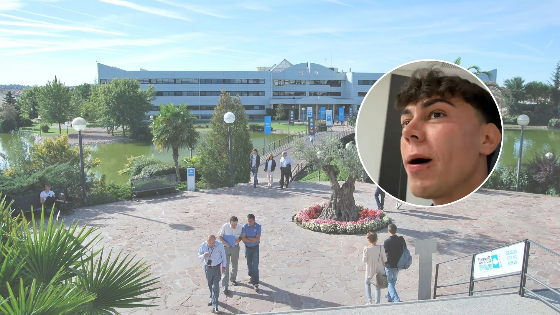 Unos jóvenes visitan la Universidad Europea de Madrid y estallan las redes: "Ahí pintan y colorean"