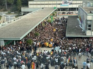 Imagen del escrache en la Universitat Autònoma de Barcelona 