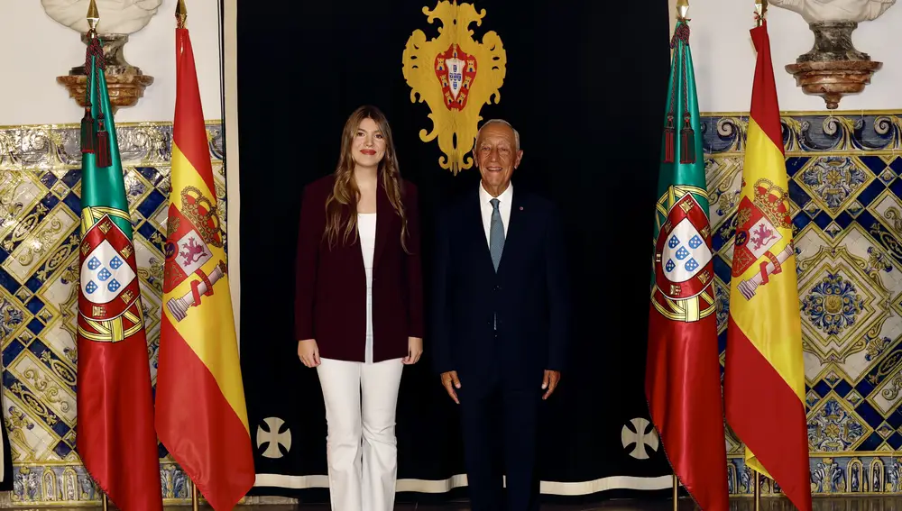 La infanta Sofía y el presidente de Portugal, Marcelo Rebelo de Sousa