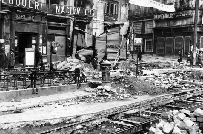 Una imagen de Madrid bombardeado durante la Guerra Civil española