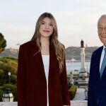 La infanta Sofía y el presidente de Portugal, Marcelo Rebelo de Sousa
