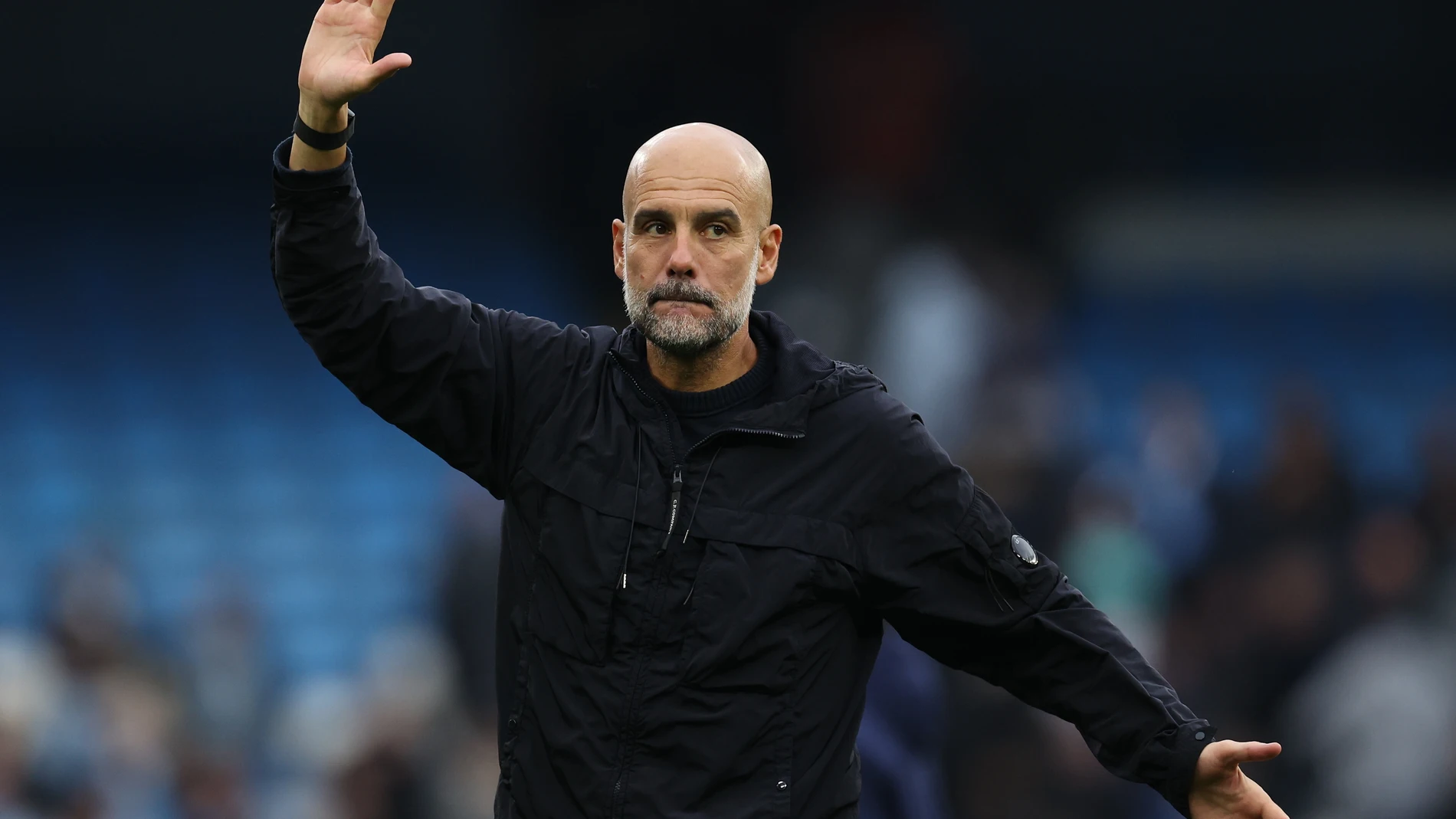 MANCHESTER (United Kingdom), 18/10/2025.- Manchester City manager Pep Guardiola reacts after the English Premier League match between Manchester City FC and Everton FC in Manchester, Britain, 18 October 2025. (Reino Unido) EFE/EPA/ADAM VAUGHAN EDITORIAL USE ONLY. No use with unauthorized audio, video, data, fixture lists, club/league logos, 'live' services or NFTs. Online in-match use limited to 120 images, no video emulation. No use in betting, games or single club/league/player publications.