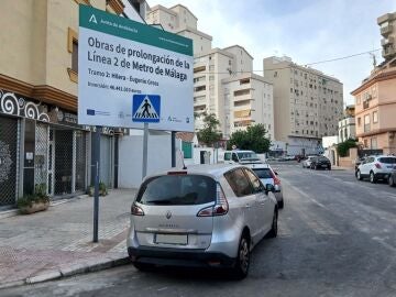 Nueva reordenan del tráfico en la zona de la calle Santa Elena por el avance de las obras del metro de Málaga.