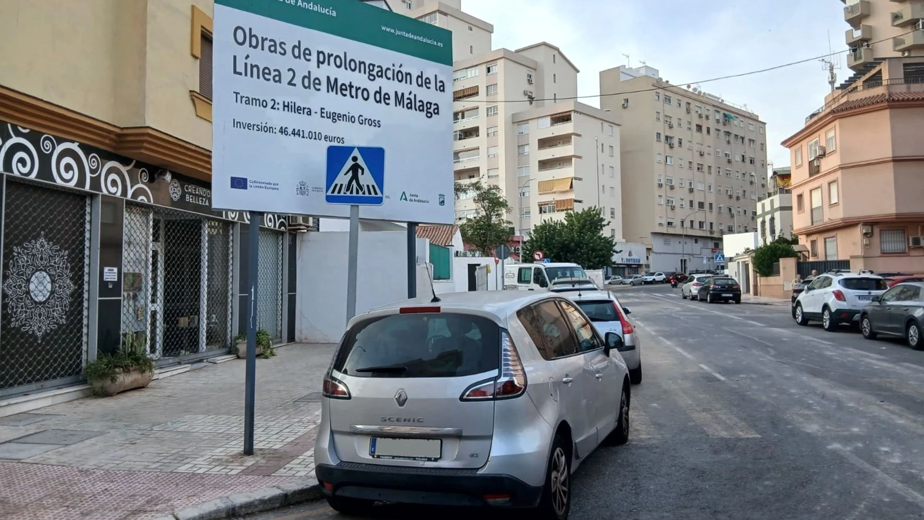 Nueva reordenan del tráfico en la zona de la calle Santa Elena por el avance de las obras del metro de Málaga.
