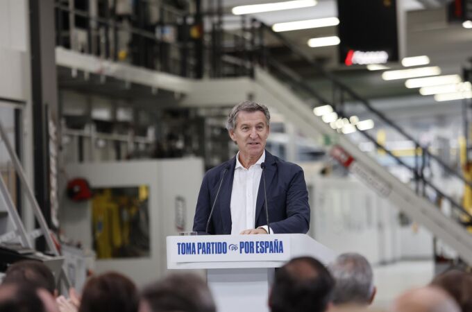 El presidente del Partido Popular, Alberto Núñez Feijóo, en Soria