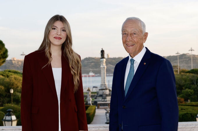 La Infanta Sofía con el Presidente de Portugal. 