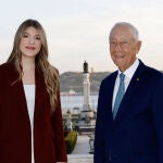 La Infanta Sofía con el Presidente de Portugal. 