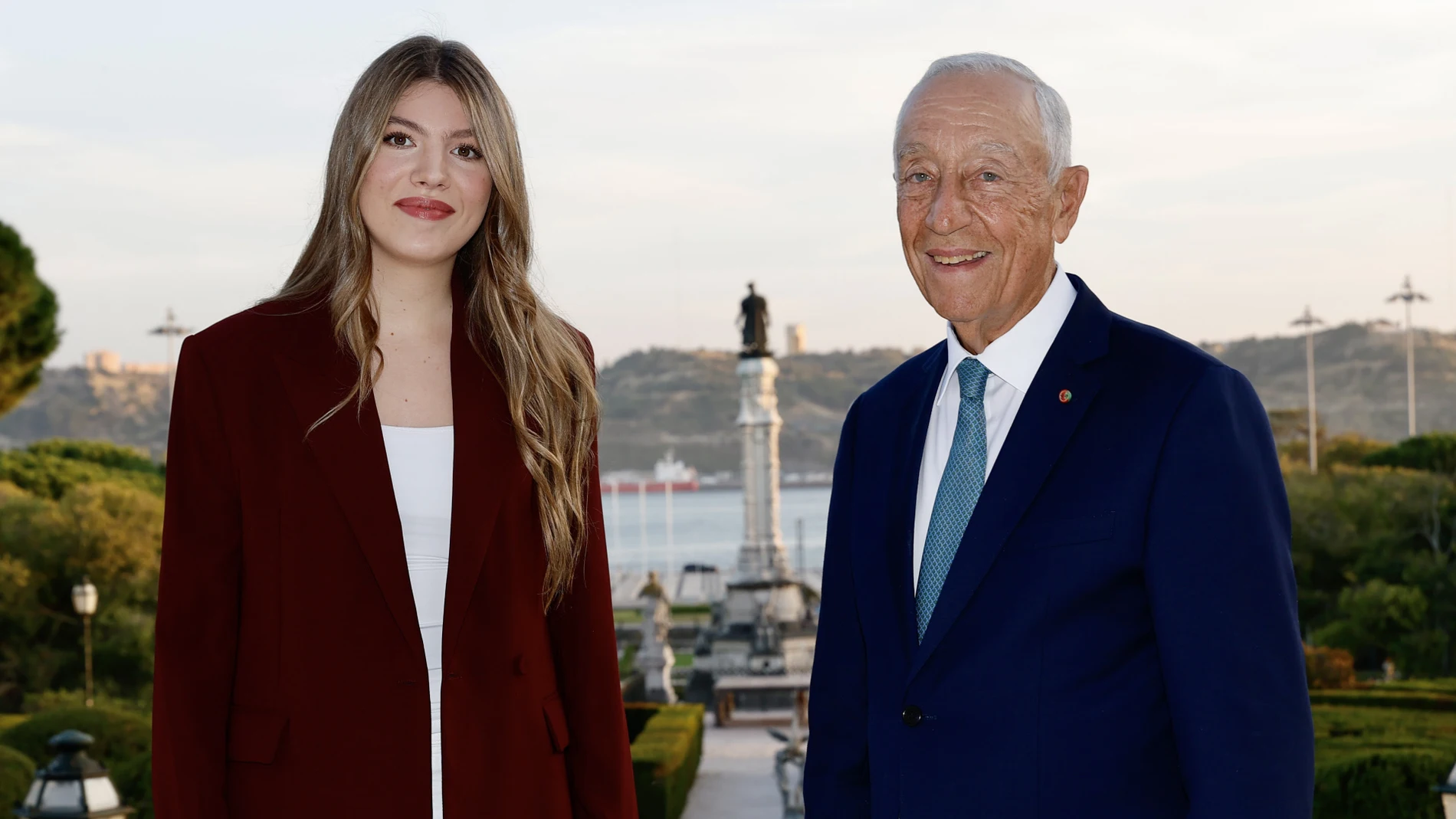 La Infanta Sofía con el Presidente de Portugal.