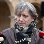 Carlos Martínez atiende a la prensa hoy en Soria