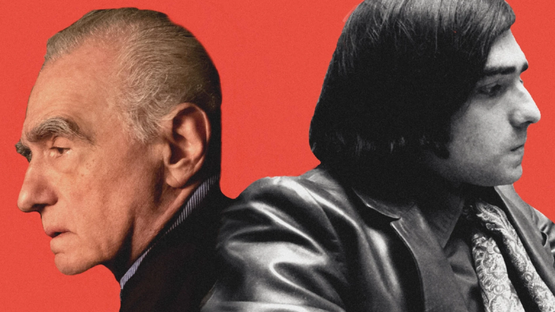 El Scorsese joven de la década de los setenta junto al Scorsese actual en el rodaje de «Los asesinos de la luna»