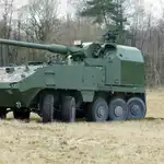 El nuevo obús autopropulsado sobre plataforma Piranha 10x10 (GDELS)