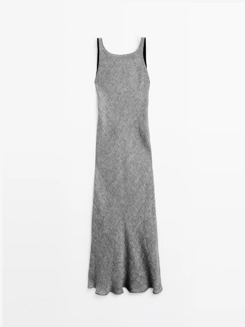 Vestido midi 100% lino.