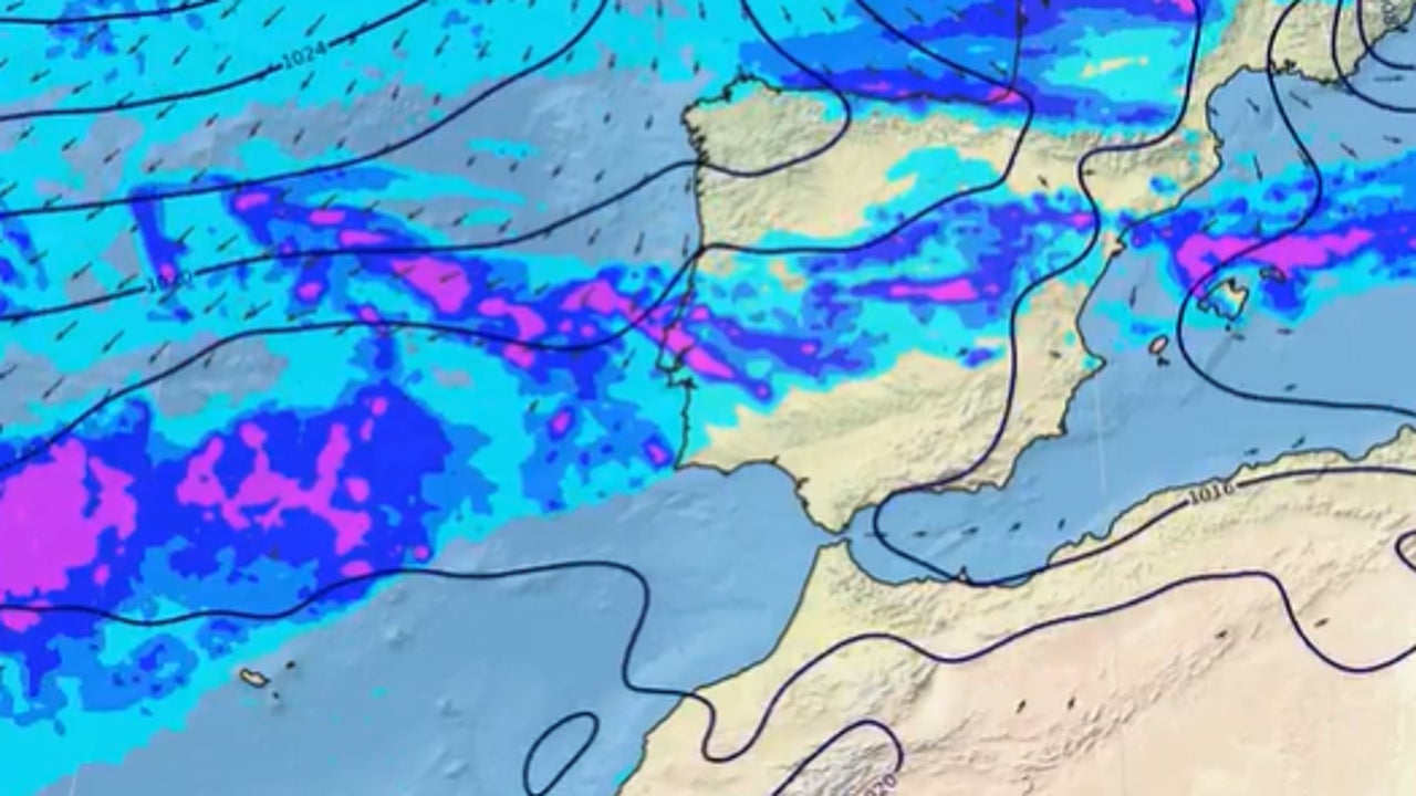 Un tren de frentes atlánticos trae lluvias muy intensas y tormentas a estas zonas de España