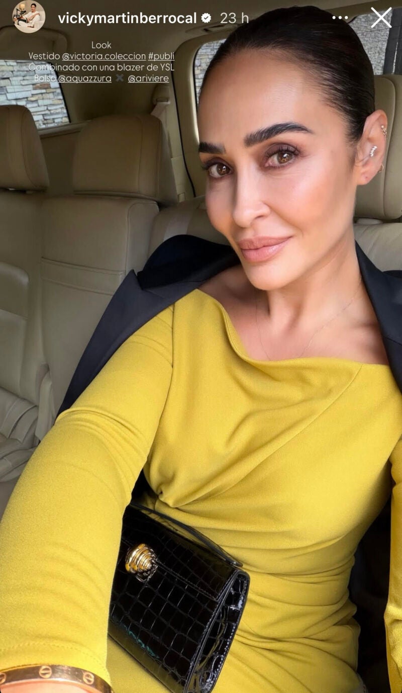 Vicky Martín Berrocal y su look en México.