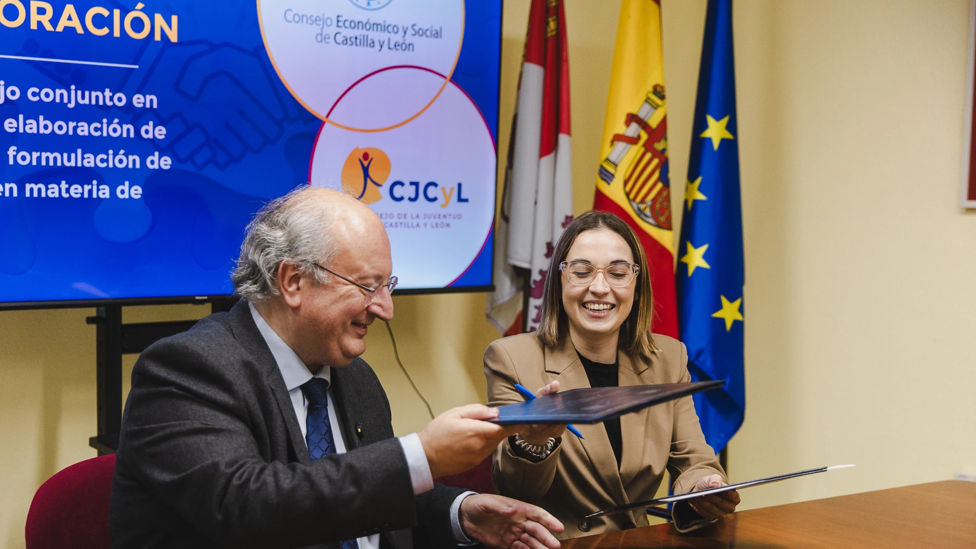 Enrique Cabero y Sandra Ámez renuevan la colaboración del CES y el Consejo de la Juventud de Castilla y León