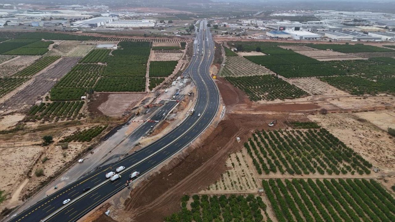 Estos son los cortes anunciados por el Ministerio de Transportes en la A-7 para finalizar los trabajos tras la dana