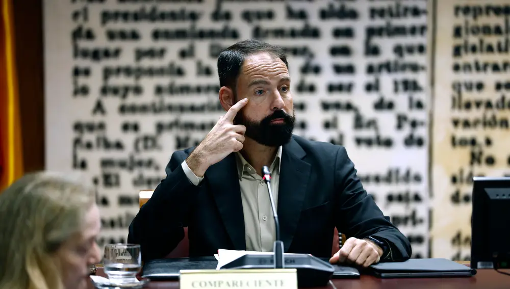 El presidente de Enusa y exgerente del PSOE, Mariano Moreno, comparece en la comisión del Senado sobre el caso Koldo